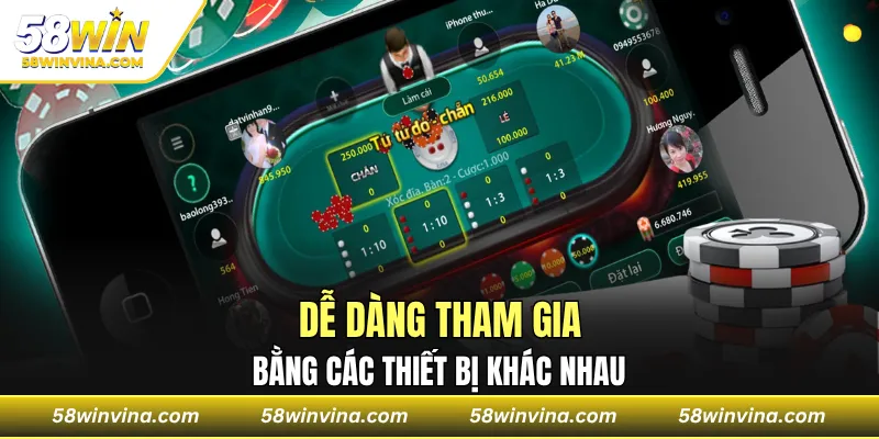 Dễ dàng tham gia bằng các thiết bị khác nhau